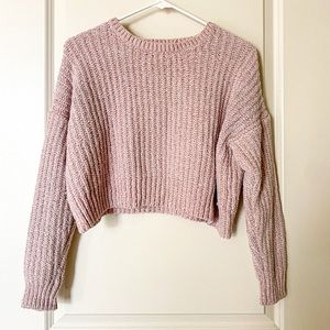 Pink Forever 21 Crop Top Sweater